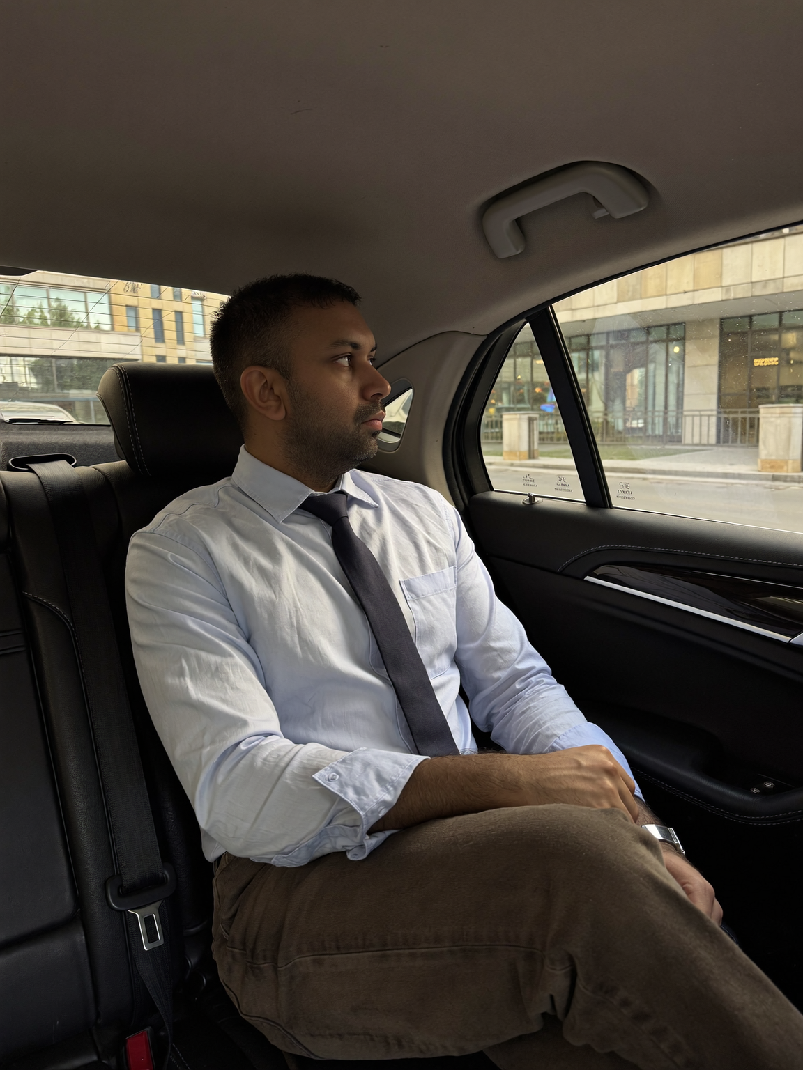 Harsh Gupta travelling for work