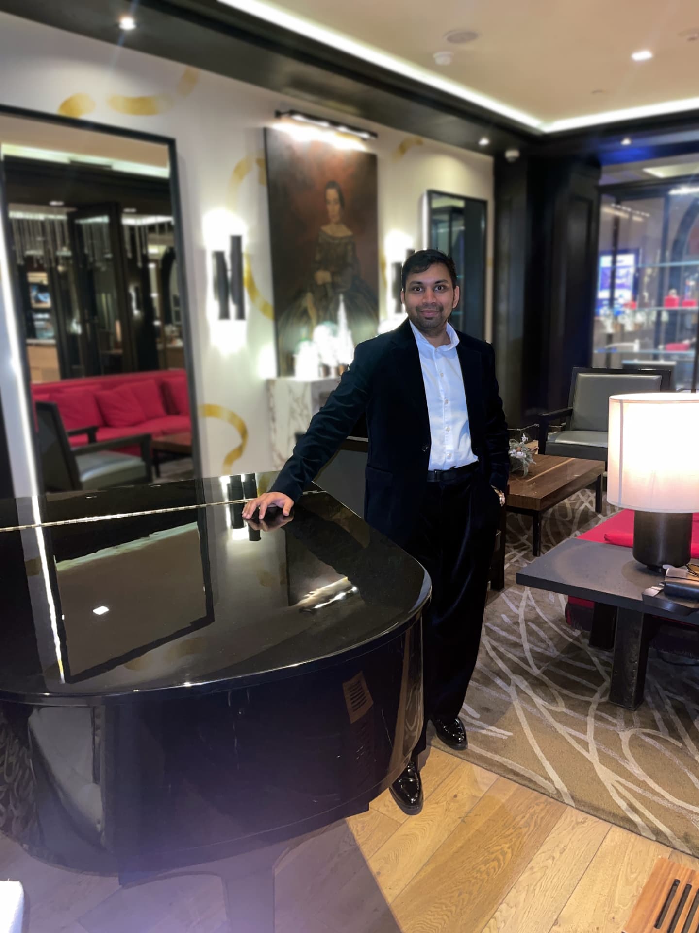 Harsh Gupta in a hotel lounge